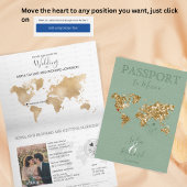目的地ウェディングパスポートワールドマップメキシコセージ 招待状
