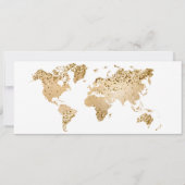 目的地ウェディングボーディングパスチケット金ゴールドプラン 招待状 (裏面)