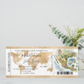 目的地ウェディングボーディングパスメキシコ 招待状 (スタンド正面)