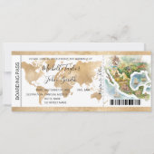 目的地ウェディングボーディングパスメキシコ 招待状 (正面)