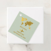 目的地ウェディングワールドパスポートセイージグリーン金ゴールド フェイバータグ (インサイチュ)