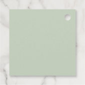 目的地ウェディングワールドパスポートセイージグリーン金ゴールド フェイバータグ (裏面)