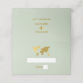 目的地ウェディングワールドパスポートセイージグリーン金ゴールド プレイスカード (外部開封)