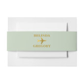 目的地ウェディングワールドパスポートセイージグリーン金ゴールド 招待状ベリーバンド (正面例)