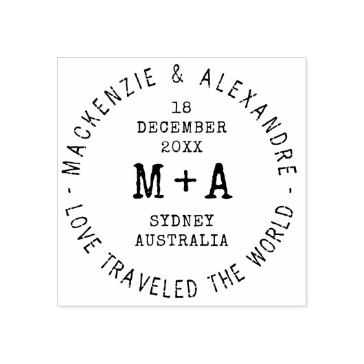 目的地ウェディング旅行テーマカスタムパスポート ラバースタンプ (インプリント)