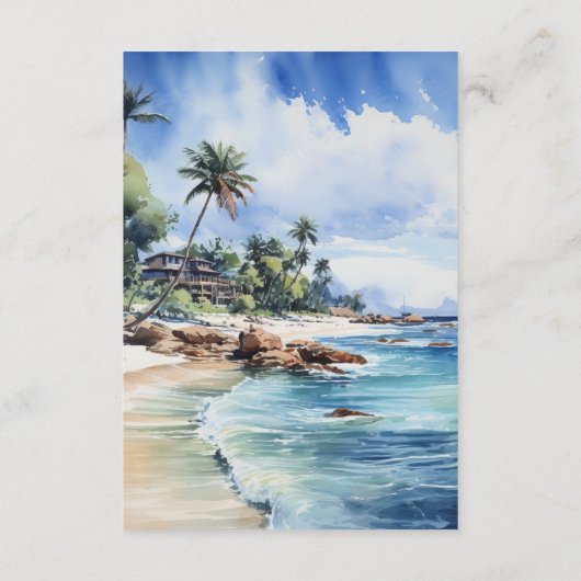 目的地カリブのウェディングゲスト詳細 エンクロージャーカード (裏面)