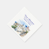 目的地ギリシャ島の退職パーティー スタンダードカクテルナプキン (角)