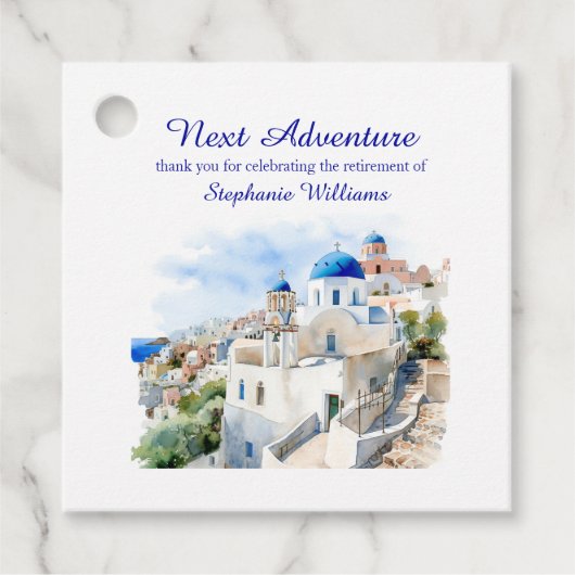 目的地ギリシャ島の退職パーティー フェイバータグ (正面)