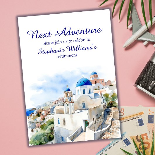 目的地ギリシャ島の退職パーティー 招待状