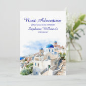 目的地ギリシャ島の退職パーティー 招待状 (スタンド正面)