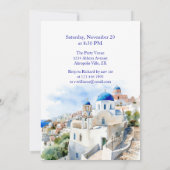 目的地ギリシャ島の退職パーティー 招待状 (裏面)