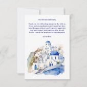 目的地ギリシャ結婚サントリーニの写真 サンキューカード (裏面)