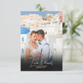 目的地ギリシャ結婚サントリーニの写真 サンキューカード (スタンド正面)