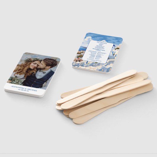 目的地ギリシャ結婚サントリーニ ハンドファン (組立なし)