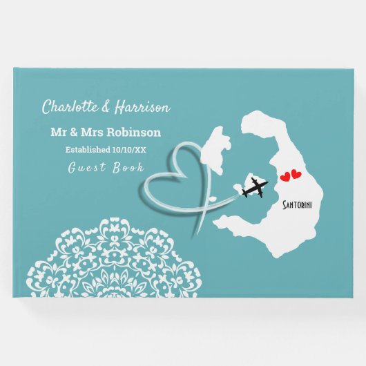 目的地サントリーニ結婚ギリシャ ゲストブック (正面)