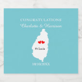 目的地セントルシア結婚お祝い スパークリングワインラベル (シングルラベル)