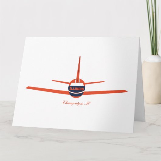 目的地チャンペーンイリノイIL飛行機空港 カード (正面)