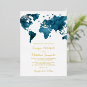 目的地トラベル結婚ズフォイル招待状 箔招待状 (立ち正面)