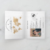 目的地パスポートワールドマップベビーモダンシャワー 招待状 (内部)