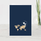 目的地パスポートワールドマップベビーモダンシャワー 招待状 (裏面)