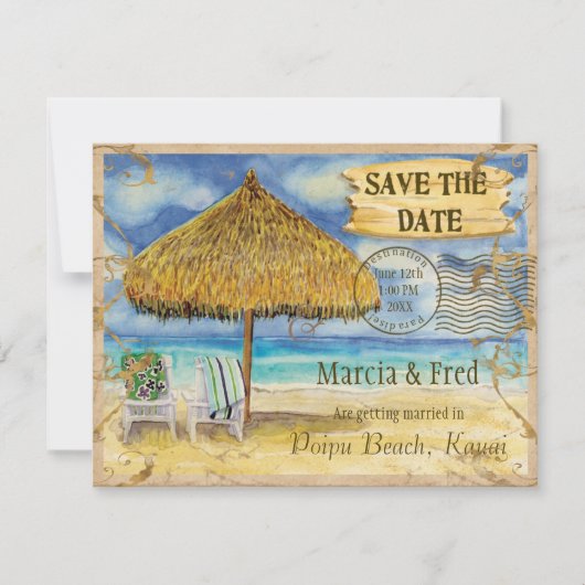 目的地パラダイス、トロピカルビーチ セーブ・ザ・デート (正面)