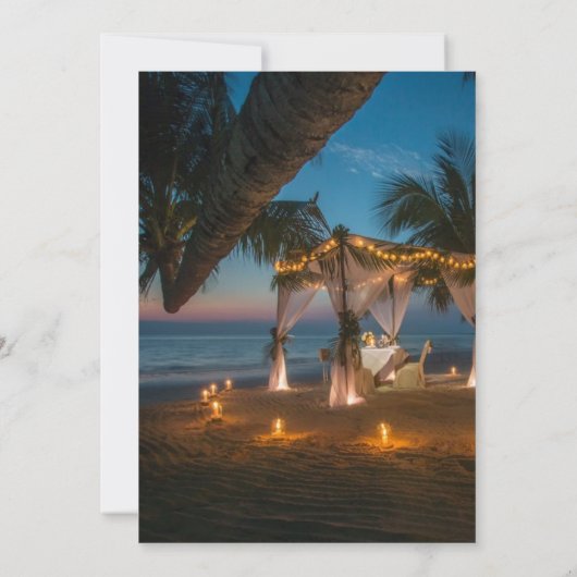 目的地パラダイス – 結婚式招待状カード 招待状 (裏面)