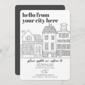 目的地モダンの都市の移動 案内状 (正面/裏面)