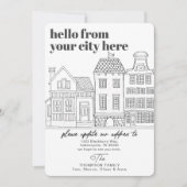 目的地モダンの都市の移動 案内状 (正面)