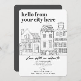 目的地モダンの都市の移動 案内状