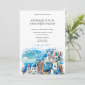 目的地モダンウェディングサントリーニギリシャ 招待状 (スタンド正面)