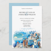 目的地モダンウェディングサントリーニギリシャ 招待状 (正面/裏面)