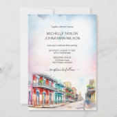 目的地モダンウェディングニューオーリンズの水の色 招待状 (正面)
