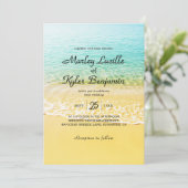目的地モダン夏ビーチ結婚式 招待状 (スタンド正面)