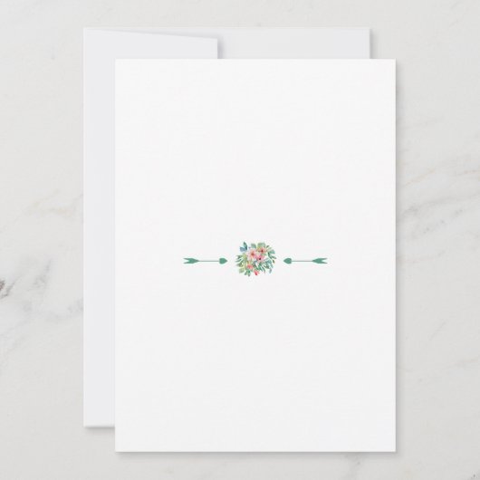 目的地ルアウ（ハワイ式宴会）熱帯フローラ結婚リース 招待状 (裏面)