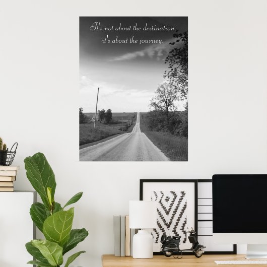 目的地,旅の感動的引用文ポスター ポスター (ホームオフィス)