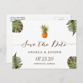 目的地 Save the Date | 南国風パイナップル 案内ポストカード (正面/裏面)