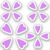 目的小数々の紫ハート シール (正面)