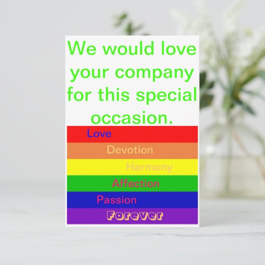 目的数々の招待状同性結婚/プライド 招待状 (スタンド正面)
