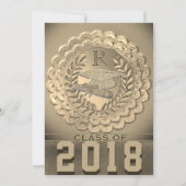 目盛りおもしろい金フェイク箔メタリック 招待状 (裏面)