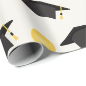 目盛りキャップパターンバルーン星イエローブラック ラッピングペーパー (ロールコーナー)