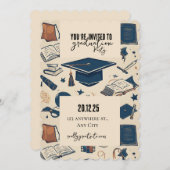 目盛りキャップパターンパーティの招待状 招待状 (正面/裏面)