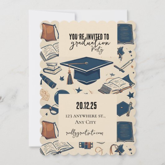 目盛りキャップパターンパーティの招待状 招待状 (正面)