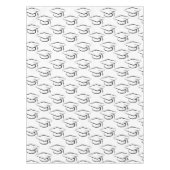 目盛りキャップパターン白黒 テーブルクロス (正面)