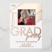 目盛りキャップパーティー写真プレス 箔招待状 (正面)