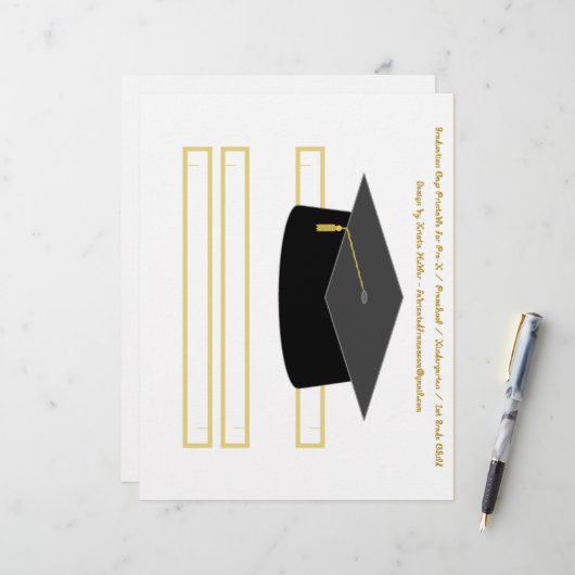 目盛りキャップブラック紙パーティーハットシート (正面/裏面インサイチュ)