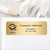 目盛りキャップ金ゴールド差出人住所 ラベル (インサイチュ)