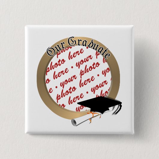 目盛りキャップ(金ゴールド枠) 缶バッジ (正面)