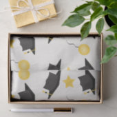 目盛りパターンバルーンと星イエローブラック 薄葉紙 (ギフト)