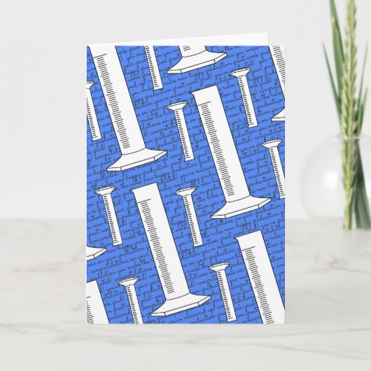 目盛り付きシリンダー幸せ卒業カー空白のド カード (正面)