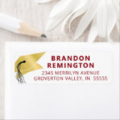 目盛り付き赤金ゴールドフェイク金属箔 ラベル (インサイチュ)